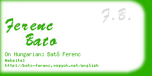 ferenc bato business card