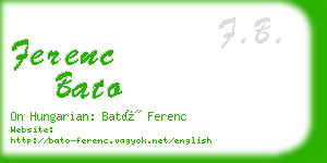 ferenc bato business card